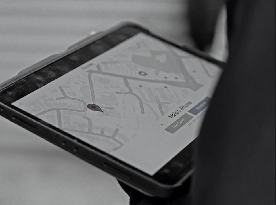 Find My Phone: A phone showing a map
